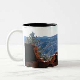 Caneca De Café Em Dois Tons Montanha Vista de Cliff Dwellings