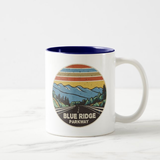 Caneca De Café Em Dois Tons Montanhas Blue Ridge Parkway (Direita)
