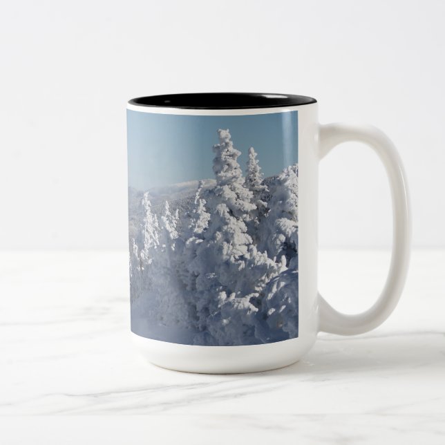 Caneca De Café Em Dois Tons montanhas brancas de New Hampshire (Direita)
