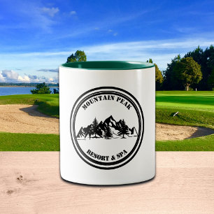 Caneca De Café Em Dois Tons Montanhas e Pinheiros Corporativo