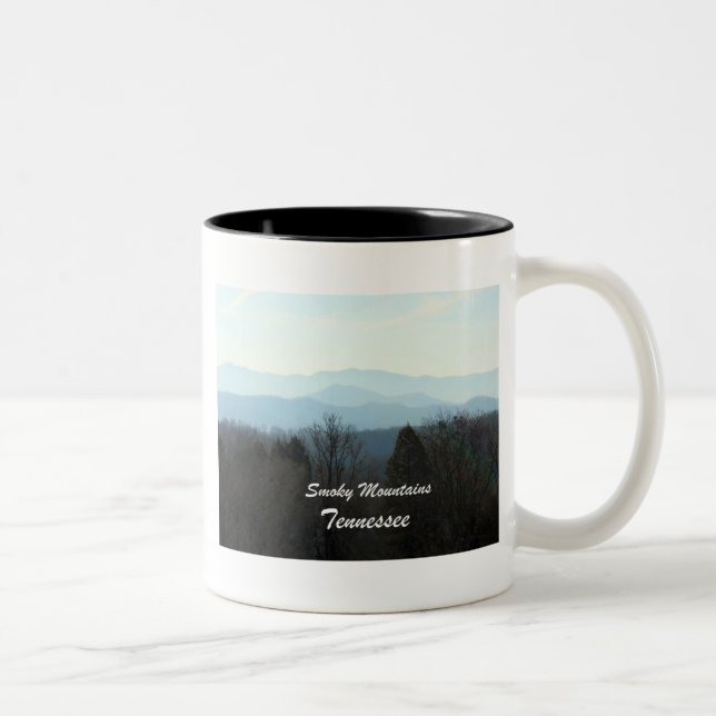 Caneca De Café Em Dois Tons Montanhas enfumaçados, Tennessee (Direita)