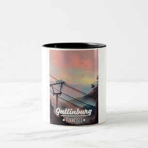 Caneca De Café Em Dois Tons Montanhas Excelentes de Gatlinburg Tennessee