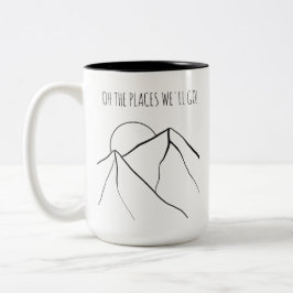 Caneca De Café Em Dois Tons Montanhas Line Art | Oh, os lugares que iremos