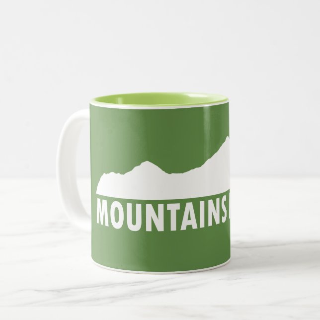 Caneca De Café Em Dois Tons Montanhas, por favor (Frente Esquerda)