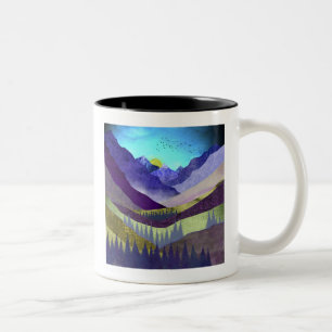 Caneca De Café Em Dois Tons Montanhas roxas Majestade