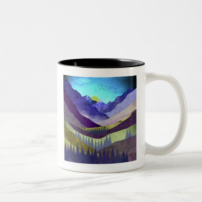 Caneca De Café Em Dois Tons Montanhas roxas Majestade (Direita)