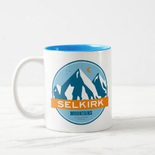 Caneca De Café Em Dois Tons Montanhas Selkirk Columbia Britânica Estrelas Lua