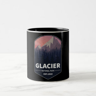 Caneca De Café Em Dois Tons Montanhas Vintage Glacier National Park Montana
