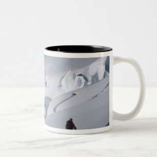 Caneca De Café Em Dois Tons Montanheira no Glaciar Tasman no Monte