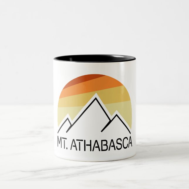 Caneca De Café Em Dois Tons Monte Athabasca Alberta Retro (Centro)