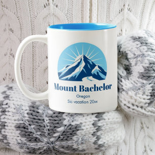 Caneca De Café Em Dois Tons Monte Bachelor Oregon usa resort de esqui café