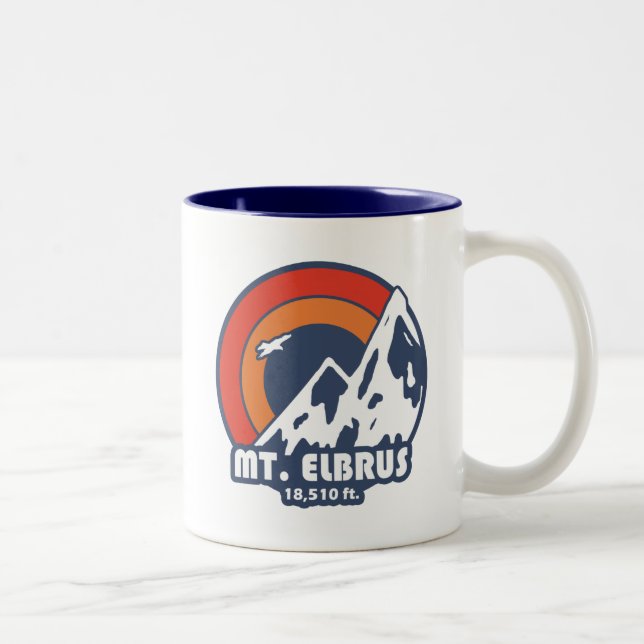 Caneca De Café Em Dois Tons Monte Elbrus Russia Sun Eagle (Direita)