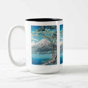 Caneca De Café Em Dois Tons Monte Fuji do lago Yamanaka