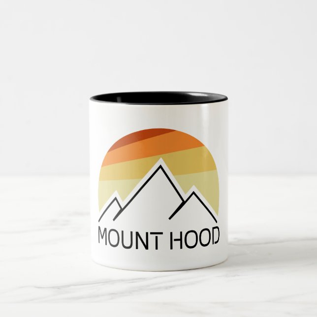 Caneca De Café Em Dois Tons Monte Hood Oregon Retro (Centro)