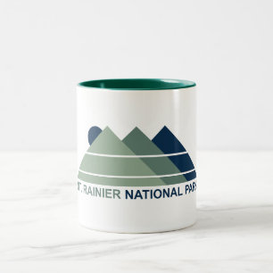 Caneca De Café Em Dois Tons Monte Rainier National Park Mountain Sun