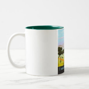 Caneca De Café Em Dois Tons Montefalco, Úmbria Itália cartaz de viagem