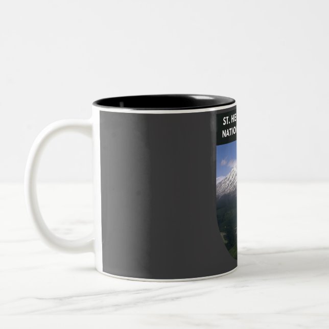 Caneca De Café Em Dois Tons Monumento Nacional Vulcânico Helens (Esquerda)