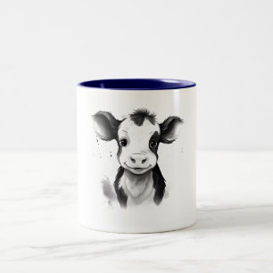 Caneca De Café Em Dois Tons ☕ 🐄 "Moo ment of Zen" Cow Mug 🐄 ☕
