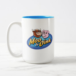 Caneca De Café Em Dois Tons Moo & Oink Coffee Mug