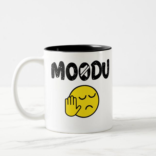 Caneca De Café Em Dois Tons Moodu Tamil Shutututututup citação engraçada (Esquerda)