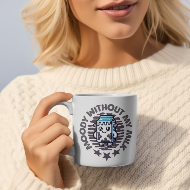Caneca De Café Em Dois Tons Moody Without My Milk Cuow (Criador carregado)