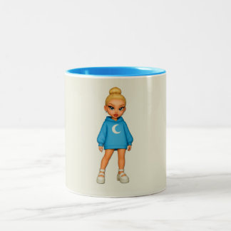 Caneca De Café Em Dois Tons Moon Hoodie Fashion Doll Mug