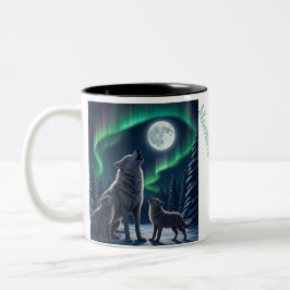 Caneca De Café Em Dois Tons "Moonlit Harmony - Wolf Pack Collection"seMug