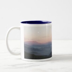Caneca De Café Em Dois Tons Moonrise Montanhosa de San Bernardino