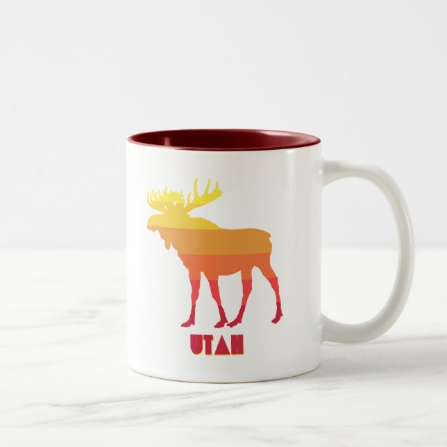 Caneca De Café Em Dois Tons Moose de Utah (Direita)