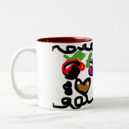 Caneca De Café Em Dois Tons Morango de Chocolate do dia dos namorados 