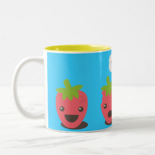 Caneca De Café Em Dois Tons Morangos (WTF?)
