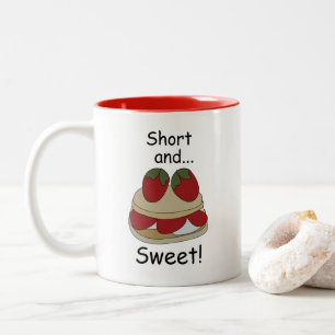 Caneca De Café Em Dois Tons Moranguinho Citação Divertida Curta e Doce