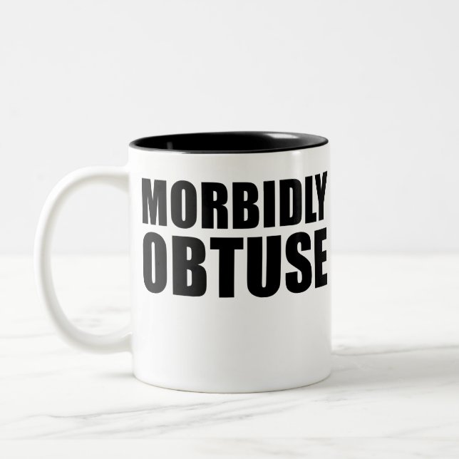Caneca De Café Em Dois Tons Morbidem Obtuse Novelty Engraçado (Esquerda)