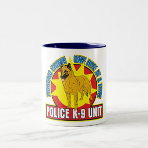 Caneca De Café Em Dois Tons Mordida de Malinois do belga K9