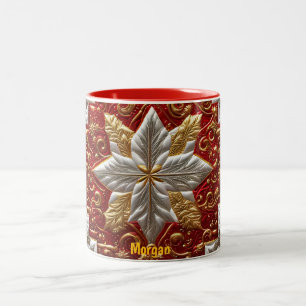 CANECA DE CAFÉ EM DOIS TONS MORGAN ~ PATCHWORK ~ CHRISTMAS PADRÃO ~