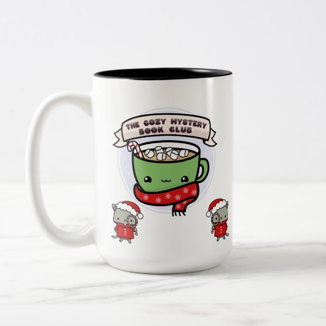 Caneca De Café Em Dois Tons MoriarTEA & Purrlock no Natal (Esquerda)