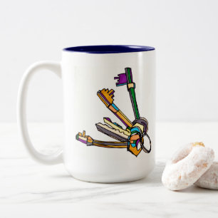 Caneca De Café Em Dois Tons Morning Person China Mug - Café, Chaves, Telefone!