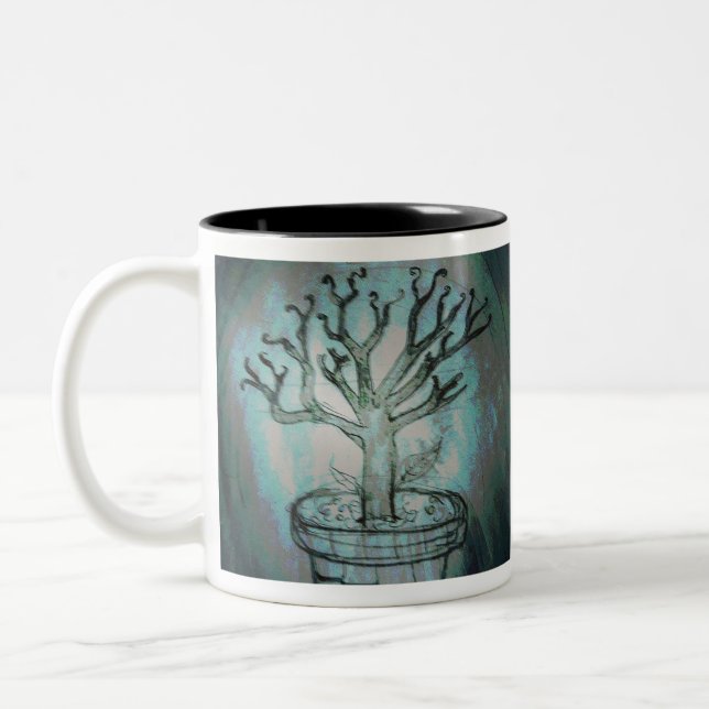 Caneca De Café Em Dois Tons morto-bonsai-yaei (Esquerda)