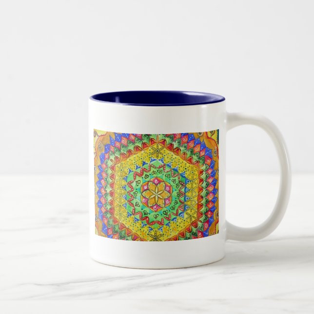 Caneca De Café Em Dois Tons Mosaico (Direita)