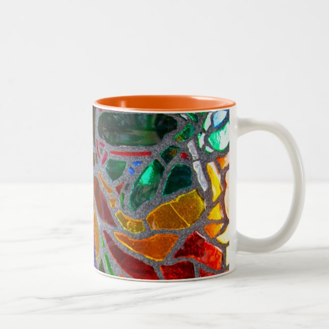 Caneca De Café Em Dois Tons Mosaico de Vidro Quebrado (Direita)