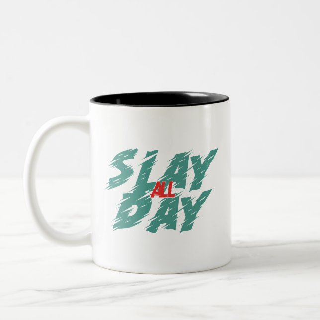 Caneca De Café Em Dois Tons Mostrar todo o dia (Esquerda)