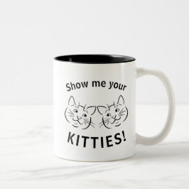 Caneca De Café Em Dois Tons Mostre-me seus gatinhos