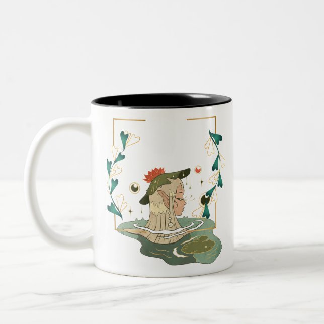 Caneca De Café Em Dois Tons Moth Mask Fairy Girl Mug (Esquerda)