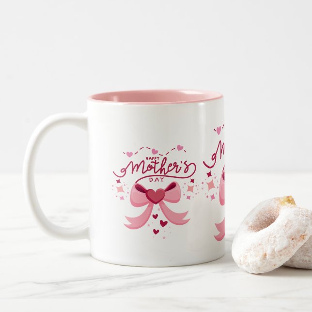 CANECA DE CAFÉ EM DOIS TONS MOTHER DAY TRENDY DESIGN (Com Donut)