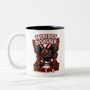 Caneca De Café Em Dois Tons Mothman Eu Prevejo Desastre Humor de Criptídeo Eng