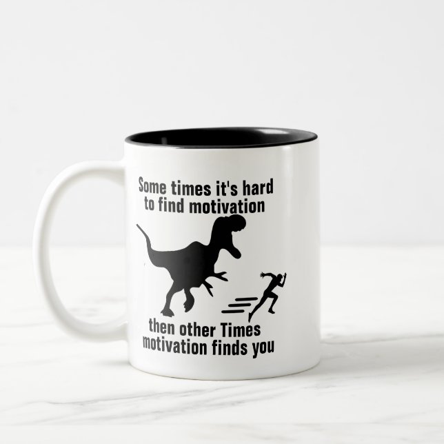 Caneca De Café Em Dois Tons Motivação Engraçada Citações, Ditas Gráfico Dinoss (Esquerda)