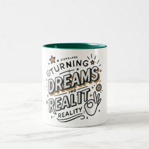 Caneca De Café Em Dois Tons motivação inspiradora de citação positiva