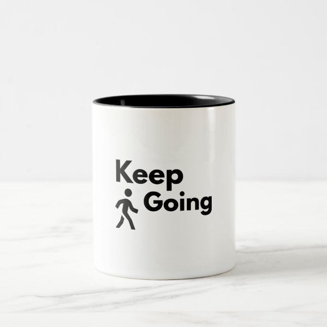 Caneca De Café Em Dois Tons Motivação para Academia de Powerlifting Continue S (Centro)
