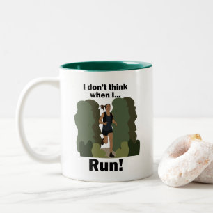 Caneca De Café Em Dois Tons Motivação para Corrida Não Penso Quando Estou Corr