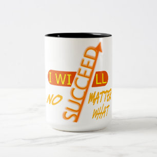 Caneca De Café Em Dois Tons Motivacional Vou Ter Sucesso Não Importe O Que Aco